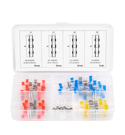 Złączki rurki koszulki termokurczliwe z cyną osłonki lutownicze rura 50szt FALON-TECH