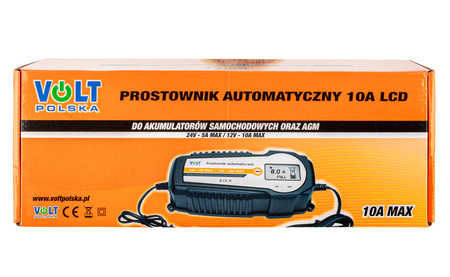 Prostownik ładowarka do akumulatora automatyczny 12-24V LCD 10A VOLT POLSKA