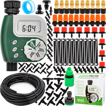 Zestaw do Nawadniania Ogrodowego Irygacji Ogrodu Szklarni GARDEN PRO-100 VOLT POLSKA