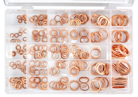 Podkładki miedziane uszczelki 300 sztuk SILVER