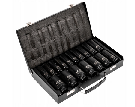 Zestaw nasadki udarowe głębokie do klucz pneumatyczne 1/2" 10-36mm 17el JCB