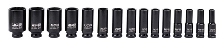 Zestaw nasadki udarowe głębokie do klucz pneumatyczne 1/2" 10-36mm 15el JCB