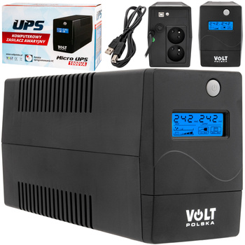 Zasilacz Awaryjny UPS Micro 1000 (1000VA/600W/9Ah) LCD VOLT POLSKA
