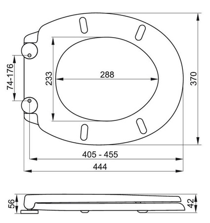 Deska WC wolnoopadająca sedesowa twarda wypinana klik-klak FALA
