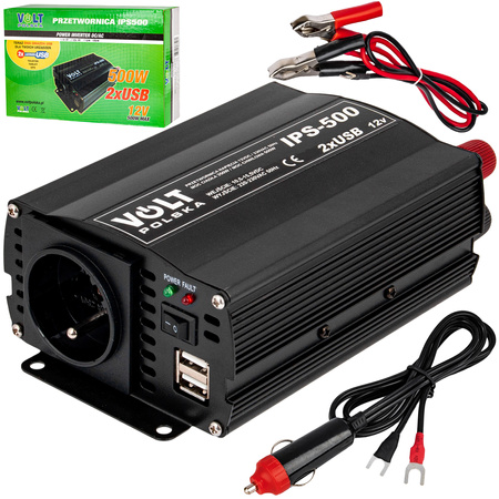 Przetwornica napięcia prądu IPS 350 / 500 W 2xUSB 12 V VOLT POLSKA