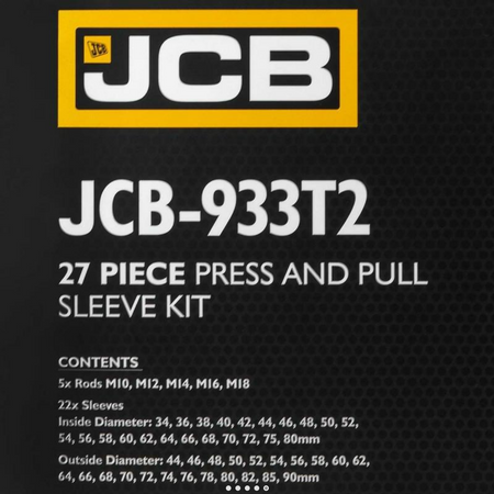 Zestaw do wyciskania i wciskania łożysk, tulei oraz sworzni 27 el. JCB