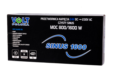 Przetwornica SINUS-800/1600W (24V/230V) VOLT POLSKA