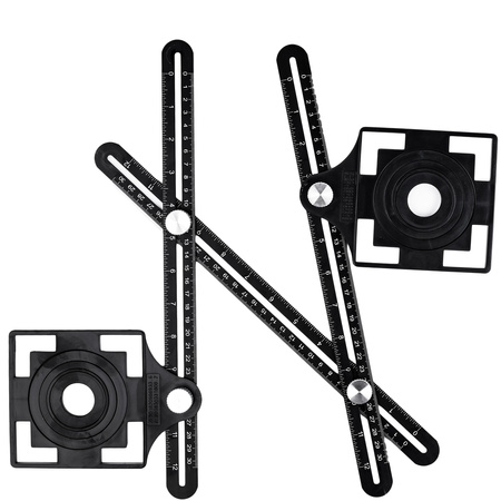 Szablon przymiar wznornik otworów płytek glazury gresu podwójny SILVER