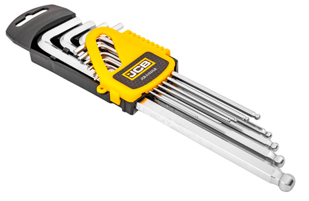 Zestaw klucze imbusowe wkrętaki imbusy crv długie z kulką 10el 1,27-10mm JCB