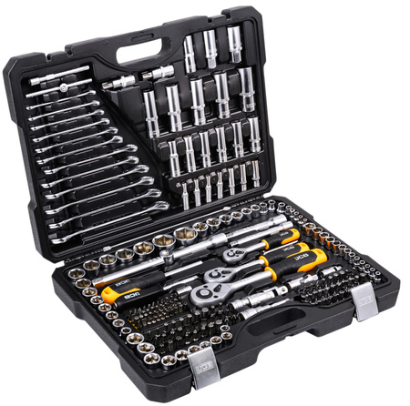 Zestaw narzędziowy klucze nasadowe oczkowe płaskie torx nasadki 218el JCB