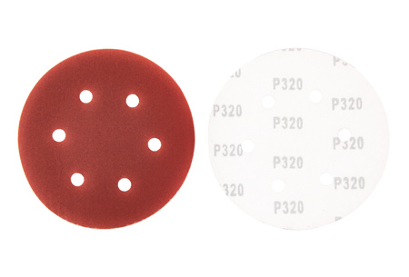 Papier ścierny na rzep krążek dysk z dziurami 150mm P320 50szt SILVER