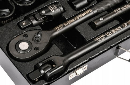 Klucze nasadowe nasadki udarowe grzechotka 1/2" 26el 8-32mm walizka JCB