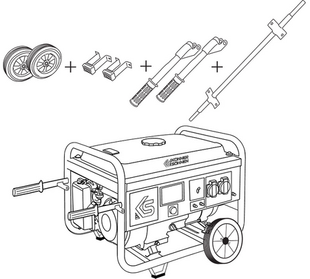 Zestaw transportowy do generatorów prądu KS 3 KIT Könner & Söhnen KS