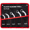 Klucze oczkowe odgięte do alternatorów 10-19 mm Typ C 5 szt. SILVER