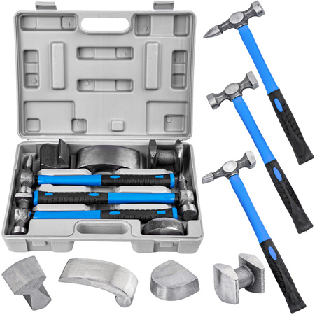 Zestaw narzędzi blacharskich 7el młotek kowadło młotki do blachy FALON-TECH