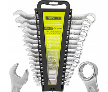 Zestaw kluczy płasko oczkowych klucze płaskie oczkowe CRV 6-24mm 16el FORSLINE