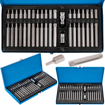 Zestaw bitów bity torx hex spline 40 sztuk walizka SILVER