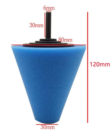 Gąbka polerska stożek do polerowania felg (komplet 3 sztuki) FALON-TECH