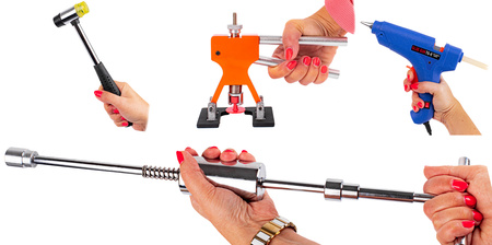 Zestaw naprawczy do usuwania wgnieceń wgniotek karoserii auta 45 szt. PDR FALON-TECH