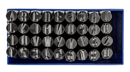 Numeratory znaczniki stemple wybijaki do metalu litery + cyfry 10mm 36el. FALON-TECH
