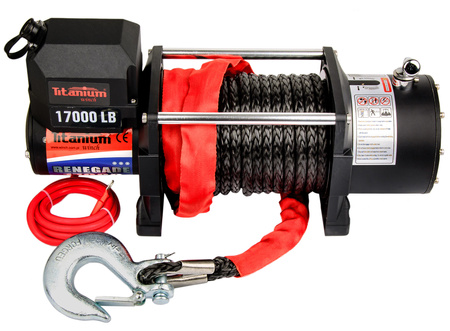 Wyciągarka wciągarka renegade 17000 lbs 24v lina syntetyczna ślizg TITANIUM WINCH