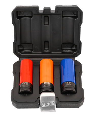 Klucz pneumatyczny udarowy do kół 1/2" BJC + nasadki do felg 17 19 21mm JCB