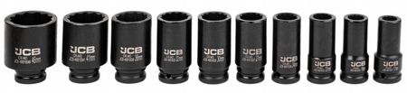 Zestaw nasadki udarowe nasadowe głębokie do klucza pneumatycznego 3/4" 17-46mm 12-k 10el JCB