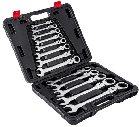 Klucze Płasko Oczkowe z Grzechotką Łamaną 8-32mm 13el FALON-TECH