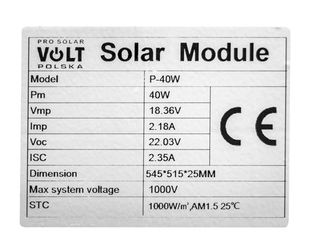 Panel solarny polimorficzny 12V 40W SILVER VOLT POLSKA