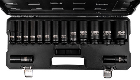 Zestaw nasadki udarowe głębokie do klucz pneumatyczne 1/2" 10-36mm 15el JCB