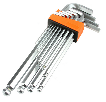 Zestaw klucze imbusowe imbusy 2-19mm crv 13el długie z kulką profesjonalne MAR-POL
