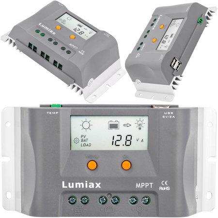 Regulator napięcia paneli fotowoltaicznych z panelem LCD 10A 12V MPPT 4SUN