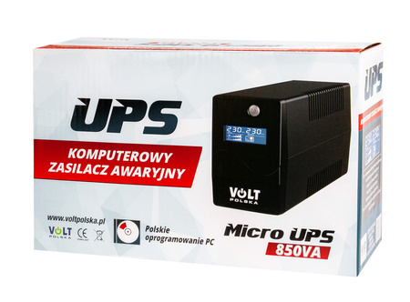 Zasilacz Awaryjny UPS Micro 850 (850VA/480W/9Ah) LCD VOLT POLSKA