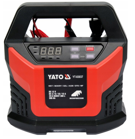 Prostownik samochodowy klemy booster 15A 12V 300Ah YT-83037 YATO