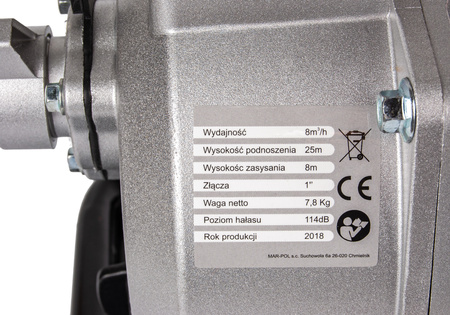 Pompa spalinowa do wody motopompa 5.2KM 1" DEMON +5 x Olej 100ml