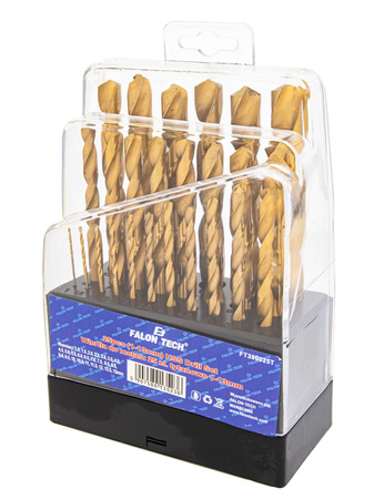 Zestaw wierteł tytanowych do metalu HSS 1-13 mm 25 el FALON-TECH