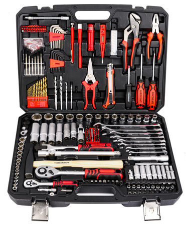 Zestaw narzędziowy kluczy nasadowych klucze płaskie torx nasadki 216el FORCEKRAFT