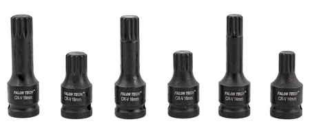 Nasadki udarowe SPLINE 1/2" M14 M16 M18 FALON-TECH