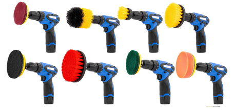 Szczotki czyszczące na wkrętarkę lub wiertarkę (zestaw XXL 22 elementów) SILVER