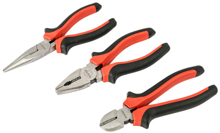 Zestaw narzędziowy kombinerki szczypce ucinaczki 3el. FALON-TECH