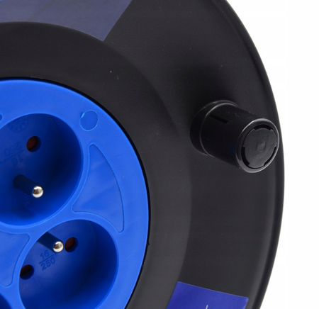 Przedłużacz elektryczny bębnowy budowlany 25m 4 gniazda na bębnie zwijak GEKO