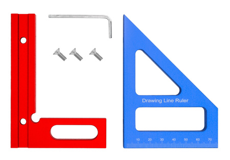 Kątomierz kątownik kwadratowy linijka 45/90° do obróbki drewna stolarski FALON-TECH