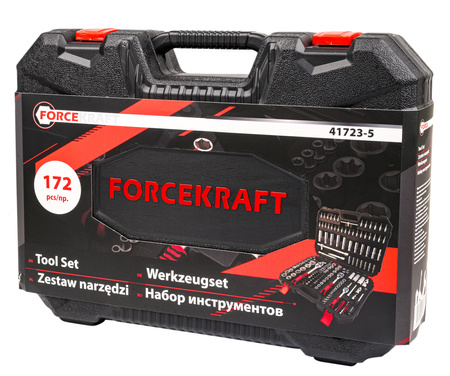 Zestaw kluczy nasadowych klucze nasadowe bity torx imbusowe CRV 172 el FORCEKRAFT