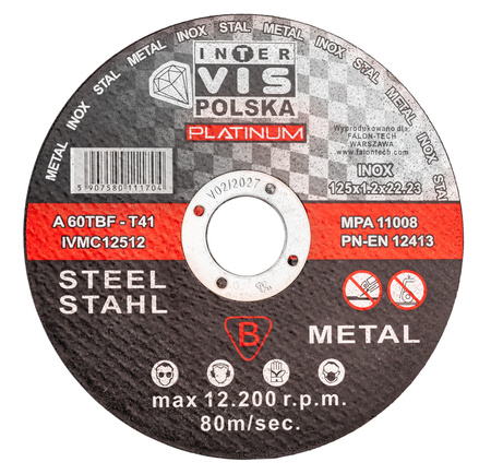 Tarcze tarcza do cięcia metalu stali inox 125 x 1,2 mm zestaw 50 sztuk FALON-TECH