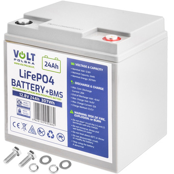 Akumulator LiFePo4 24Ah 20A 12V BMS VOLT POLSKA