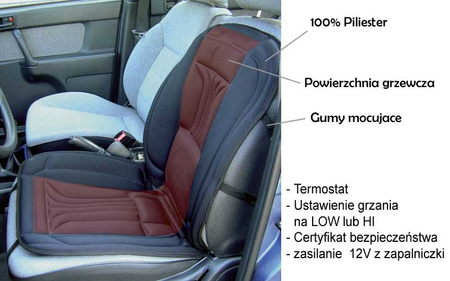 Mata grzewcza na siedzenie samochodu 12V CARPOINT