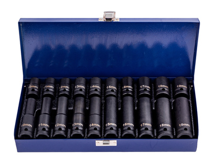 Klucz udarowy pneumatyczny kompozytowy 1/2" 1600Nm BJC + Nasadki 10-19mm 20szt.