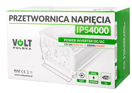 Przetwornica napięcia prądu IPS-4000 (12V/230V/4000W) VOLT POLSKA