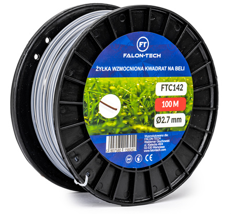 Żyłka tnąca do kosy i podkaszarki wzmocniona drutem 2.7mm 100m