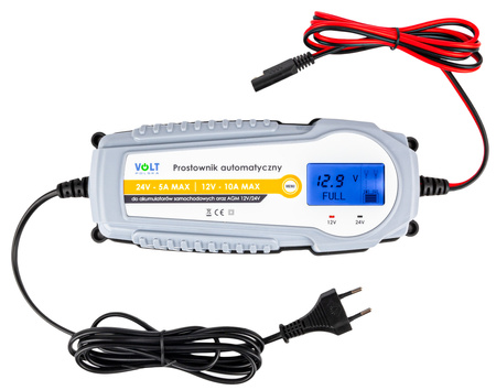 Prostownik ładowarka do akumulatora automatyczny 12-24V LCD 10A VOLT POLSKA